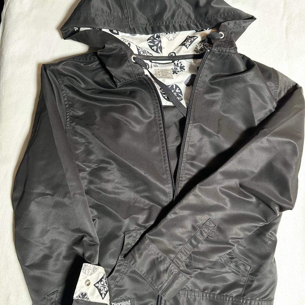 Disney Black Hooded Jacket with Patterned Lining